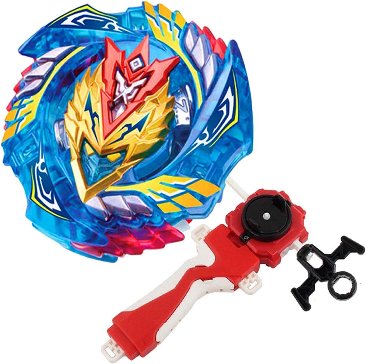 Bey Burst Evolution Turbo Battling Top Blade God Bey & Lr Launcher Grip Spryzen Starter Set B-127 Booster Cho-Z Valkyrie.Z.EV Attack Gyro Bay Battle Kit Gaming Tops Novelty Spinning Toy Gift for Boy
