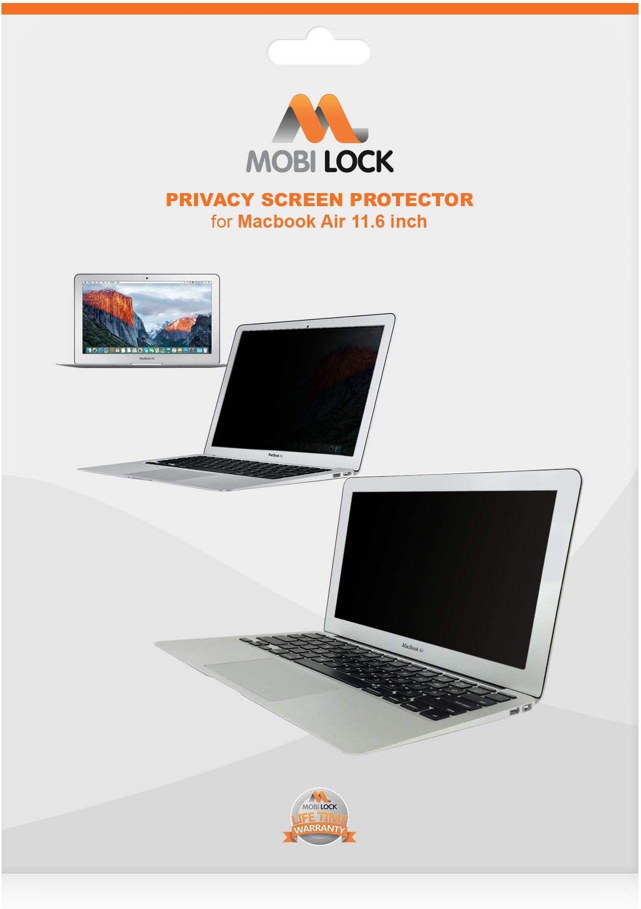Mobi Lock Privacy Screen Protector | Compatible with 11.6 Inch MacBook Air | Blocks Prying Eyes from Seeing Your Screen from The Sides & Durable