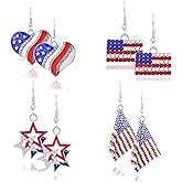 4 Pairs St. Patrick's Day Earrings Shamrock Dangle Accessories Irish Acrylic Green Clover for Women Good Luck Irish Holiday Jewelry Gift