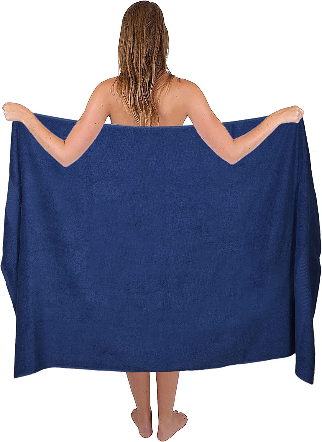 Textile Do Extra Large Super Jumbo Bath Sheet Towel 100% Egyptian Cotton XL Bath Sheets(100 x 200 cm-600 GSM) (Blue)