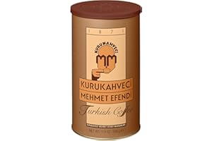 KURUKAHVECI MEHMET EFENDI Turkish Coffee, Arabica Beans, Roasted Ground,Rich Aroma, Fresh, Medium to Heavy-bodied, Original Taste Since 1871 (17.6 OZ / 500 Gr)