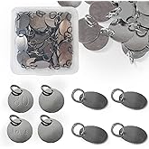 Laozai 80 Pieces Metal Stamping Blanks Brass Material 12mm×0.24mm Ideal for DIY Jewelry Making Bracelets Necklaces Keychains Tags (Gunmetal Black)