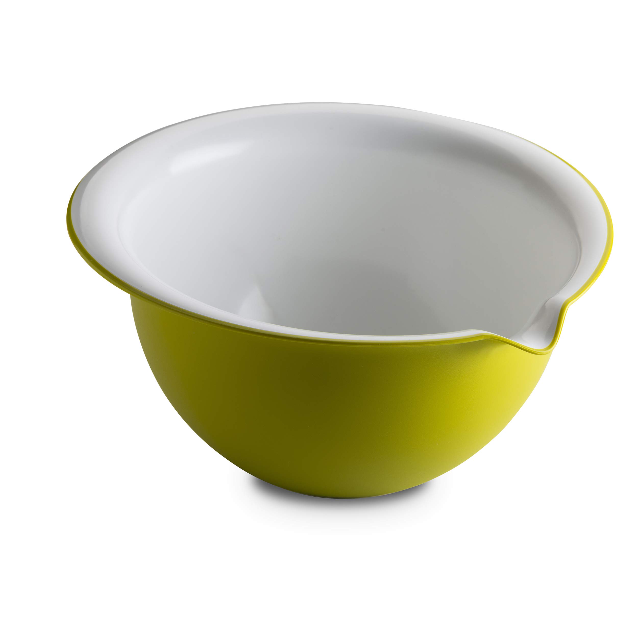 Omada Design Mixing Bowl 11,81 x 9,84 x 7,08 inch (30x25x18 cm), 105,59 fl oz (3 lt), White Inside and Colored Outside, in Antibacterial, Sanaliving Line
