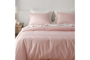 HeimenAogo Egyptian Cotton Duvet Cover Twin/Twin XL Sateen Weave, Silky Soft and Breathable Bedding Set with Zipper Closure, Long Staple Cotton Bed Linen 2Pcs, Cherry Blossoms Pink