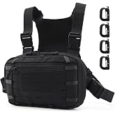 AUMENTAR Tactical EDC Chest Bag Utility Molle Chest Rig Pouch with CCW Compartment Adjustable Strap Outdoor Chest Pack