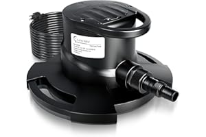 LANCHEZ 1/2HP Automatic Swimming Pool Cover Pump, 2000GPH Submersible Water Sump Pump with Check Valve & 3 Adapters, 25ft Power Cord, Removal for Swimming Pool, Rooftops, Water Beds and more