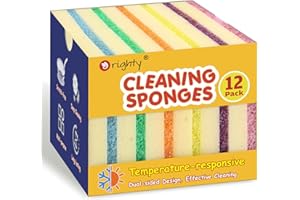 Orighty Dish Sponges, Dual-Sided Temperature-Responsive Kitchen Sponges, Non-Scratch Cleaning Sponge, Dish Scrubber, Scrub Sp