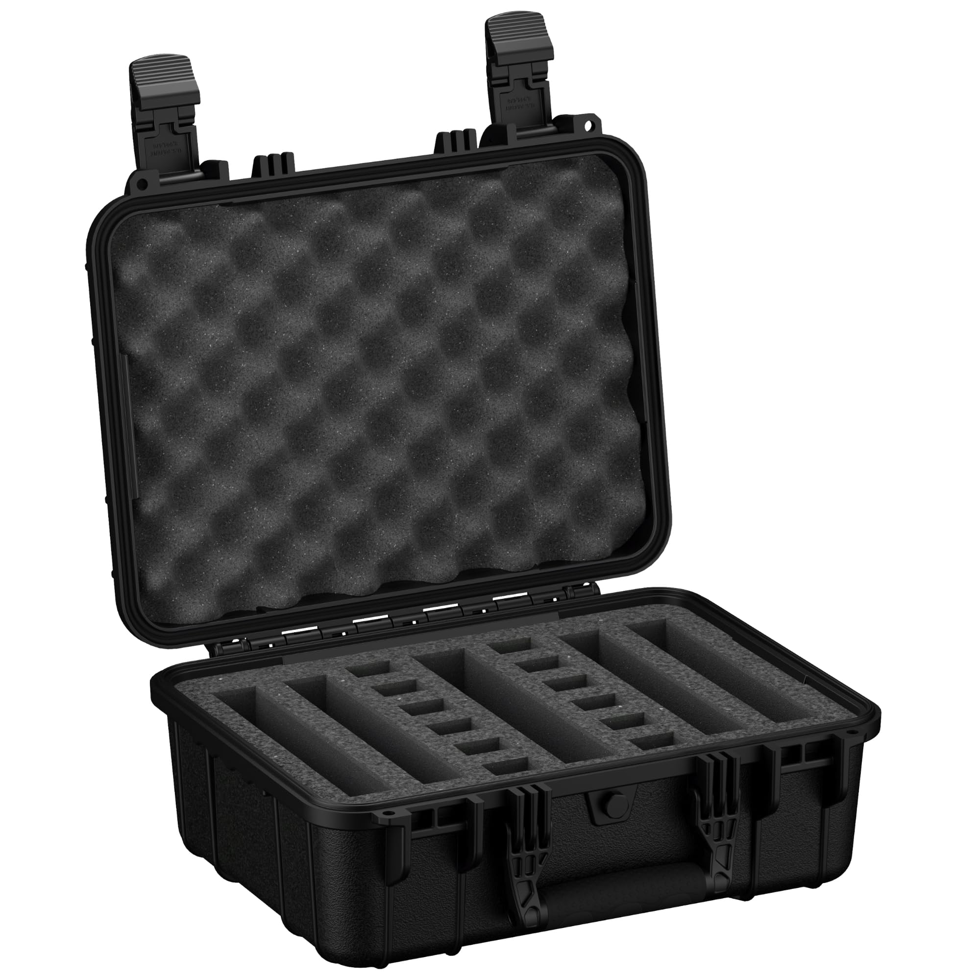 Photo 1 of Condition 1  Case for 4 Pistols & 12 Mags – 16" Medium Lockable Hard Case, Waterproof IP67, TSA Approved, Stackable, Pre-Cut Foam, GORE-TEX Air Valve, Black, Made in USA, Model 179