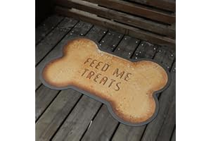 Le couranT Dog Food Plastic Placemat, Bone Shaped Water Absorbent Pet Food Mat, Non Slip Placemat for Pets Bowl and Water,Dog Food Mat,Pet Accessories Supplies, Bone Shaped -12x19 in