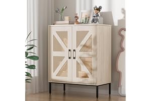 TOOBVEST Buffet Cabinet with Storage Sideboard Accent Modern Credenza with Doors & Shelves 32.9" Tall Media Console Mid Century Coffee Bar Table for Living Room Kitchen Dining Room Hallway