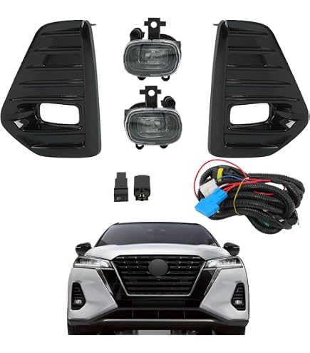 Maxcomotors LED Fog Light Kit W/ Switch & Bezels For 2019-2021 Nissan Murano (Pair)