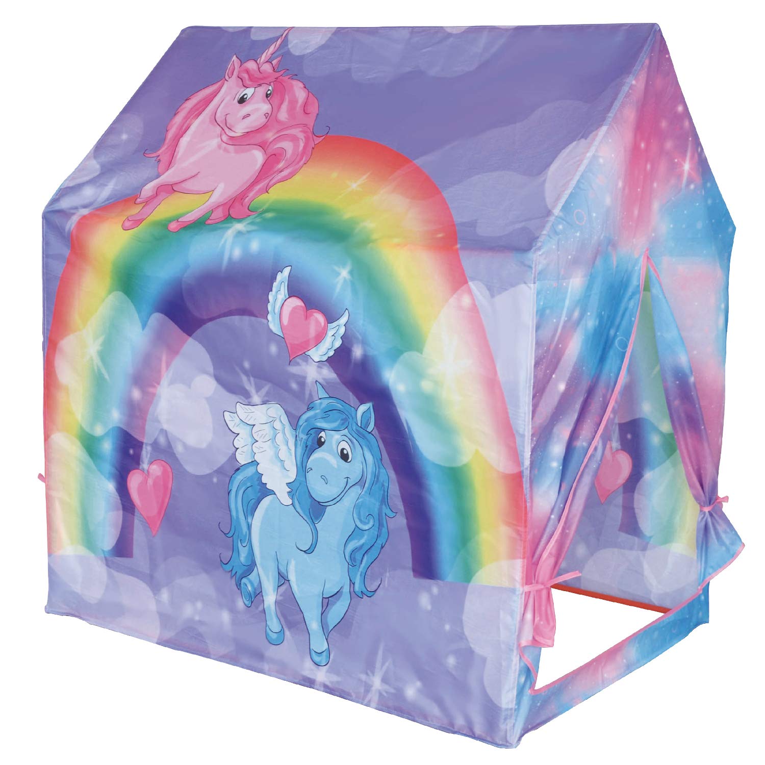 POCO DIVO Unicorn Paradise Princess Castle, Girls Pegasus Bedroom Tent, Kids Outdoor Pretend Camping House, Toddler Rainbow Indoor Play Tent, Foldable Roomy Children Pony Playhouse