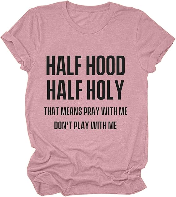 Amazon.com: Women's Short Sleeve Shirts,Graphic Tees T Shirt for Women Loose Fit Letter Printing 