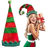 gagift world Christmas Elf Hat, Long Velvet Santa Hat with Jingle Bells for Elf Costume, Funny Hats for Men and Women Novelty Christmas Gifts for Adults Halloween New Year Festive Party Supplies