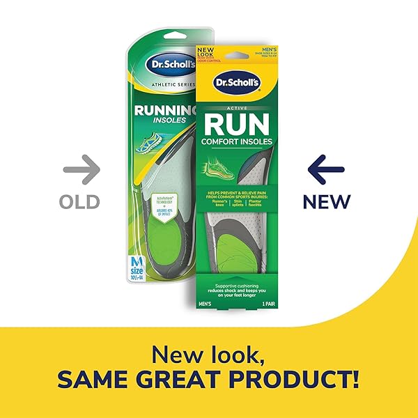 DR. SCHOLL’S® RUN ACTIVE COMFORT INSOLES,MEN’S, 1 PAIR, TRIM TO FIT INSERTS