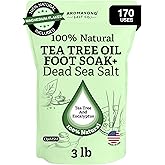 Aromasong Tea Tree Foot Soak with Magnesium Flakes and Dead Sea Foot Soaking Salts - Pedicure Tea Tree oil foot Soak for Dry Cracked Feet-Athlete's Callus Remover- Eliminates Odor- Packaging may vary
