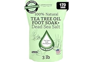 Aromasong Tea Tree Foot Soak Treatment with 7 Essential Oils - OptiMSM - Eucalyptus Oil with Dead Sea Salt 3 LB.