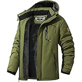 MAOYSSEN Men's Ski Jacket Warm Winter Snow Coat Waterproof Mountain Windbreaker Snowboarding Jacket Hooded for Hiking Traval
