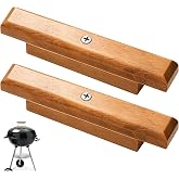 2 Pack Cherry Wood Replacement Handle for Weber 22.5"&amp;18.5" Charcoal Grill | Also Fits Many Similar Grills and Smokers (with Mounting Screws)