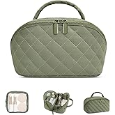 honitty Makeup Bag, Quilted Makeup Bag, Puffy Travel Make up Bags, Cosmetic Organizer Bag, Waterproof Toiletry Bag for Women