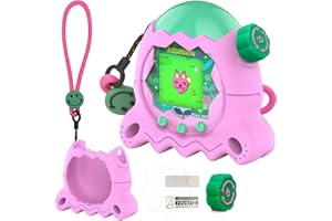 XEGIMOR Silicone Case for Tamagotchi Paradise with Button Cap, Protective Cover with Screen Protector and Lanyard for Tamagotchi Paradise Pet Accessories (Pink)