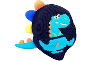 Capt. Bambu Children's Dinosaur Ear Protection Hat, Ear Beanie for Boys & Girls Unisex Dinosaur Winter Hat