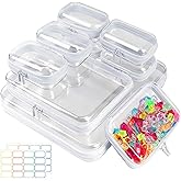 9 Pack Clear Hard Shell Zipper Case,Waterproof Toiletry Cosmetic Bag,Toy Organizers Storage Box,Diaper Bag Organizer,Pencil Case,Clear Plastic Zipper Pouches for Office Home Storage(1XL,1L,1S,6Mini)