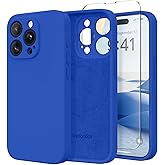 SuydanBox Magnetic for iPhone 14 Pro Case, Compatible with MagSafe, [Full Camera Protection][Screen Protector] Silicone Shockproof Protective Phone Case for iPhone 14 Pro 6.1", Klein Blue