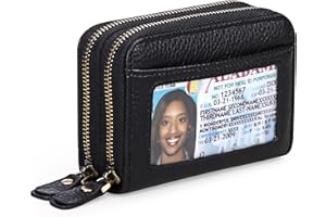 GOIACII Small Genuine Leather Wallet for Women, RFID Blocking Credit Card Holder Wallet