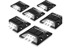 UNIFUN Solar Deck Lights, Driveway Outdoor LED Lights,Solar Powered Waterproof Road Markers for Step, Sidewalk,Stair, Garden Ground,Pathway Yard(6PACK)