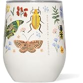 Corkcicle x Rifle Paper Co. 12 oz Insulated Tumbler, Curio Cream | Triple Insulated, Cold 6 Hrs, Hot 3, 12 oz Capacity, Shatterproof Lid, Easy-Grip Sides, Curio Cream Design
