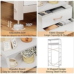 Furnulem White Dresser with 5 Drawers, Vertical