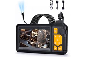 KOOPOOL 4.3" HD Endoscope Camera, IP67 Waterproof Inspection Borescope, 1080P Snake Camera with 8 LED Lights, 16.4FT Semi-Rigid Cable, Digital Sewer Camera for Home & Industrial Use
