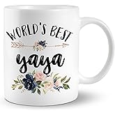 JRTW Yaya Mug, Yaya Coffee Cups Ceramic, World's Best Yaya Coffee Mug, Yaya Gifts, Yaya Gifts Grandma, Gifts for Yaya, Grandma Gifts, Best Grandma Gifts, Grandma Coffee Mug Gifts for Yaya
