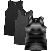 Sosolism Women's Maternity Nursing Tank Tops for Breastfeeding Shirt 3-Pack