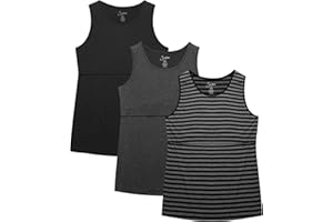 Sosolism Women's Maternity Nursing Tank Tops for Breastfeeding Shirt 3-Pack