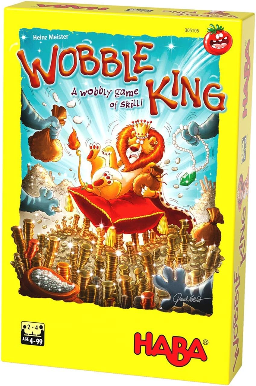 HABA Wobble King - A Fast Paced, Risky, Wobbly Game of Balance & Dexterity for 2-4 Players Ages 4+ (Made in Germany)