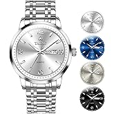 Taxau Mens Watches Large Face Casual Watches for Men Luxury Analog Quartz Men's Wrist Watch Classic Waterproof Mens Dress Watch with Day Date Luminous Relojes para Hombre