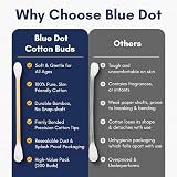 Blue Dot Cotton Buds 200 Double-Ended Plastic Free 100% Cotton view 6