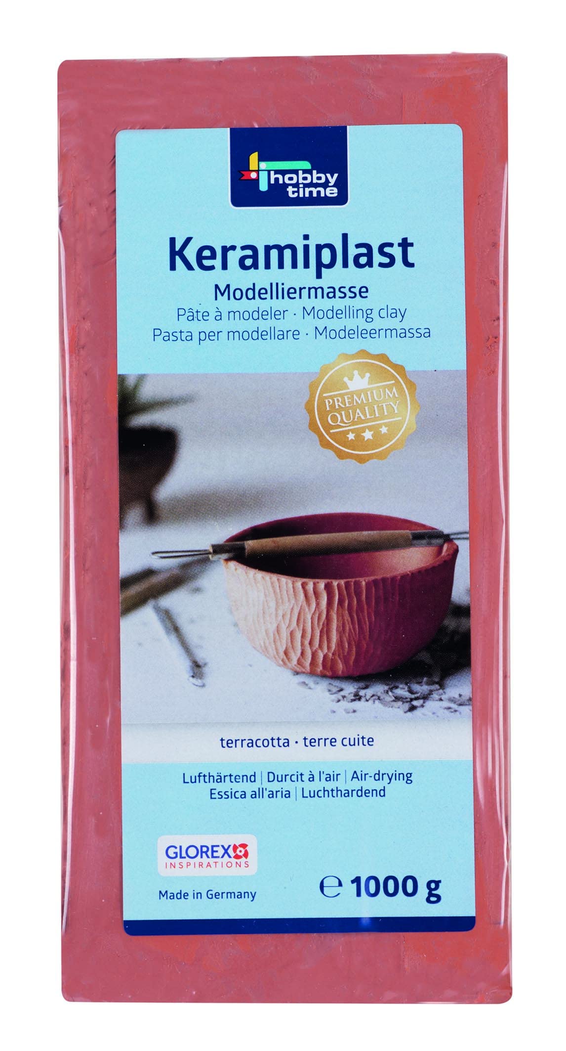 Glorex 68070237 Keramiplast Modelling Compound Modelling Clay, 998 g, Brown, terracotta, 1000 g