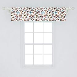 Ambesonne Mexican Window Valance, Traditional Latin