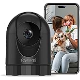 faleemi 2K Pan/Tilt Indoor WiFi Security Camera with Motion Detection & Auto Tracking, Night Vision, 2-Way Audio, Siren, SD/Cloud Storage (1, Black)