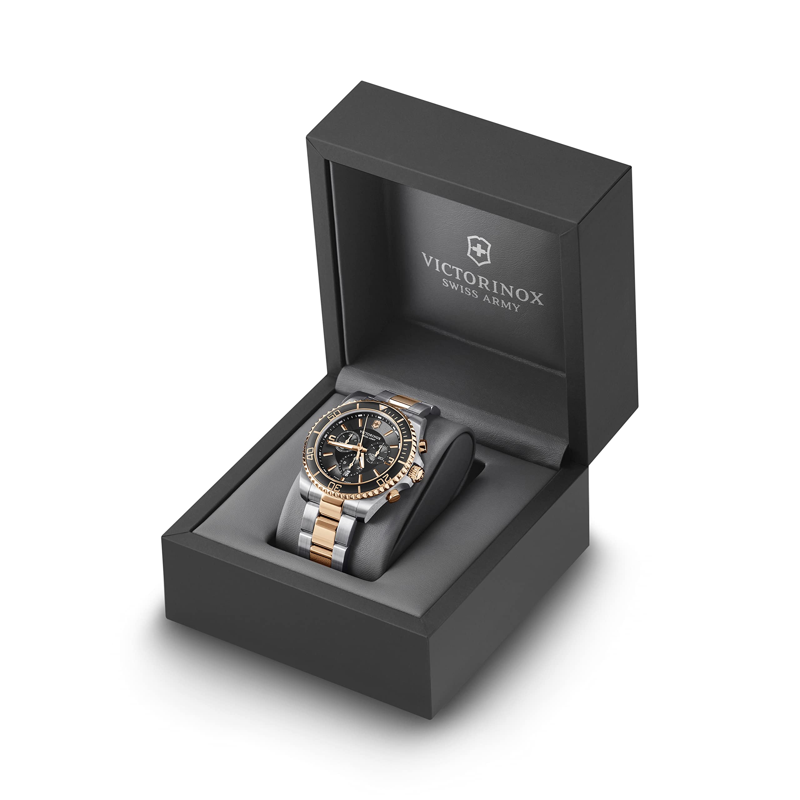 Victorinox Victorinox Herren-Uhr Maverick Chronograph, Herren-Armbanduhr, Analog, Quarz, Wasserdicht bis 100 m, Gehäuse-Ø 43 mm, Armband 21 mm