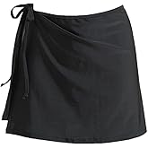 JadeRich Women's Overlapped Side Tie Wrap Skirt Beach Swimwear Tankini Bikini Cover-up (No Brief)