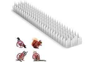 Blosail 33.4 Feet (10.18 M) Clear Transparent PVC Bird Spike Strips for Outside Fences and Roofs to Keep Birds, Pigeons, Cats