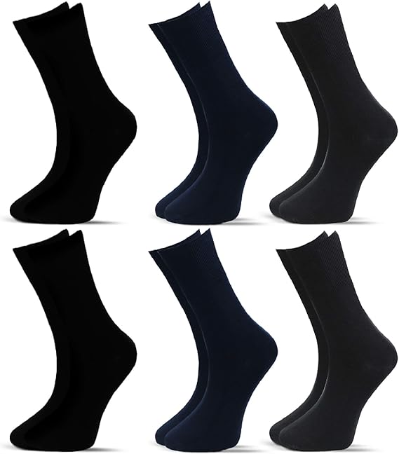 Socksberg Men's Diabetic Socks without Elastic Waistband (6 Pairs