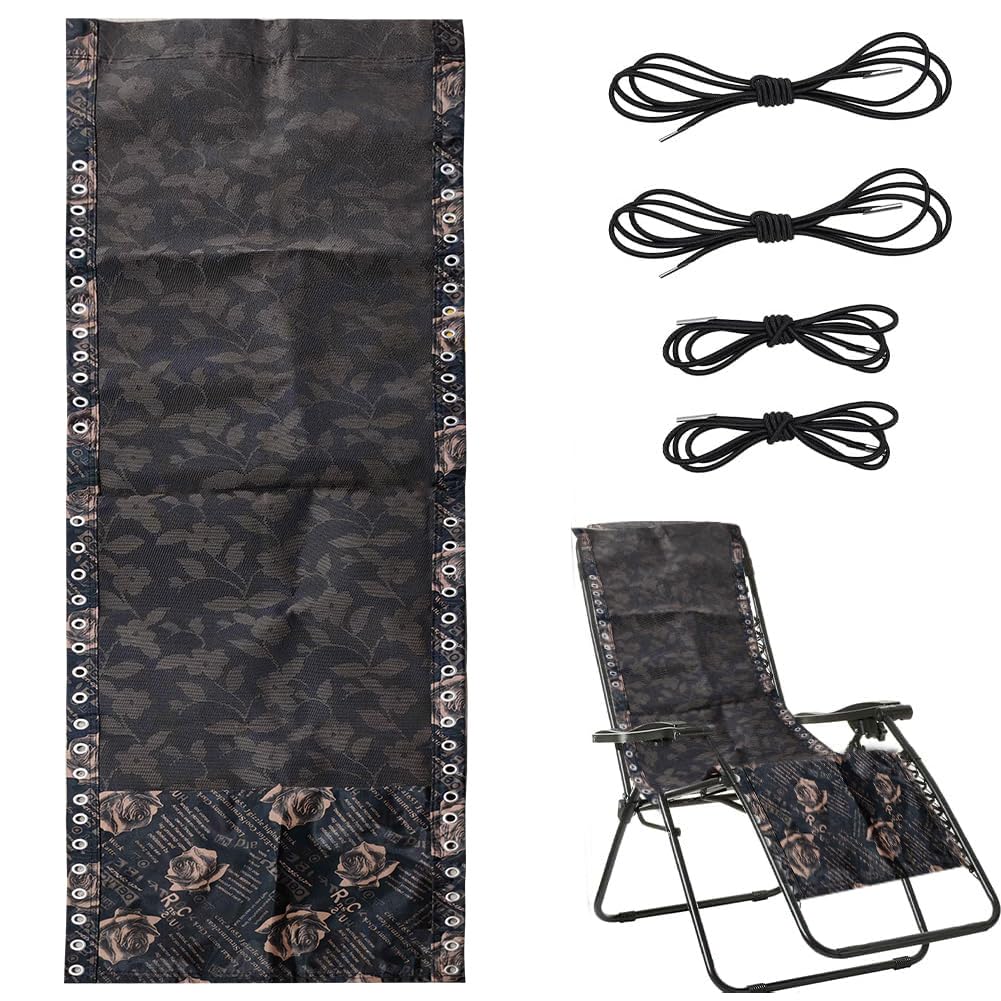 GORGECRAFT Zero Gravity Chair Replacement Fabric Antigravity Lounge Chair Cloth with 4PCS Patio Recliner Repair Elastic Lace Cords for Garden Lawn Chair Outdoor Sun Loungers Coconut Brown