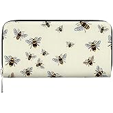 TREJUKY Bees Pattern Wallet for Men Women Elegant Long Clutch Zip Around Travel Leather Coin Purse Large Capacity Credit Card Holder Handbag