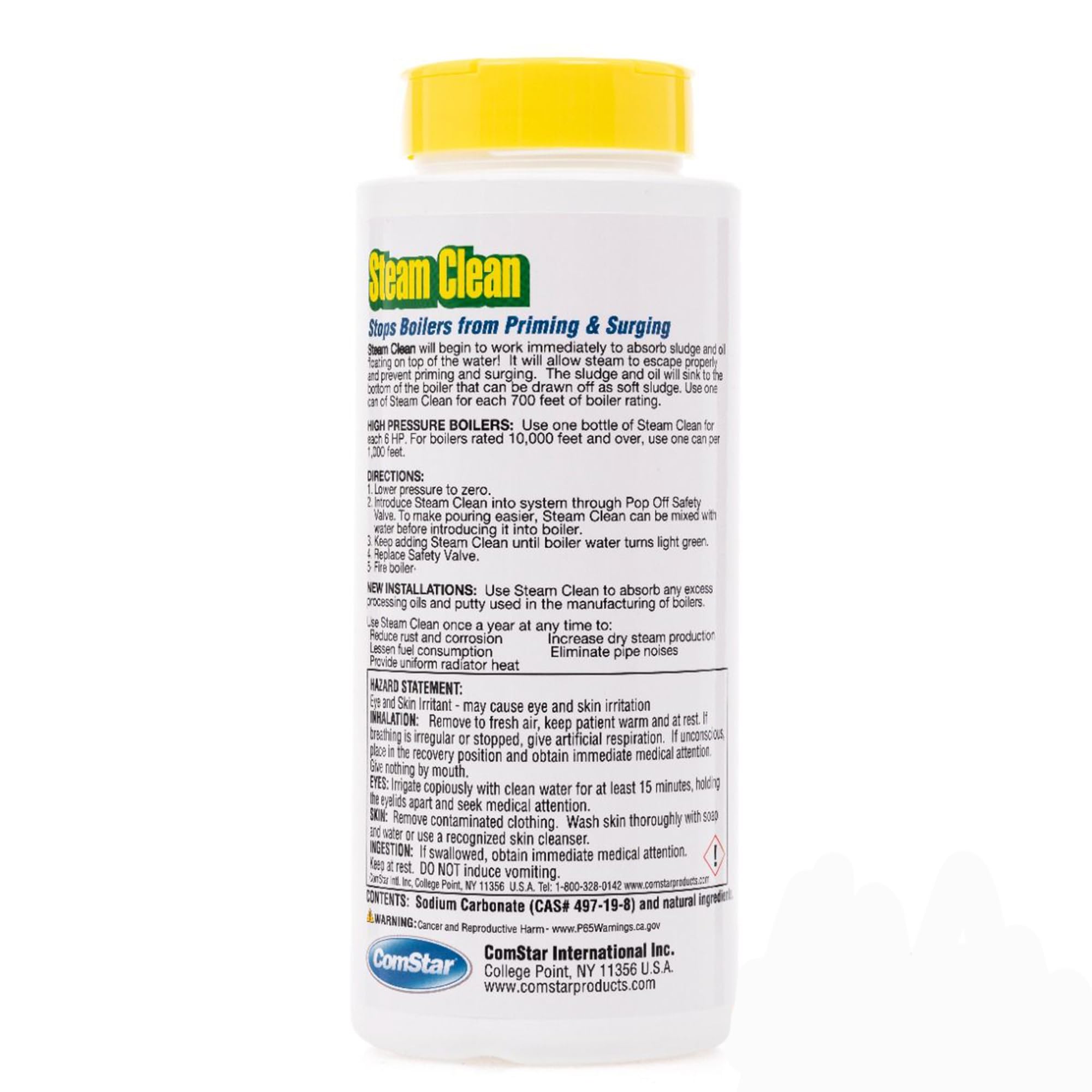 ComStar Steam Clean Boiler Water Treatment, Prevents Priming, Foaming, Surging, Blue Color-Coded Indicator, Removes Grease, Oil, Sludge, Easy-to-Use Natural Formula, 8 Ounces (35-213)
