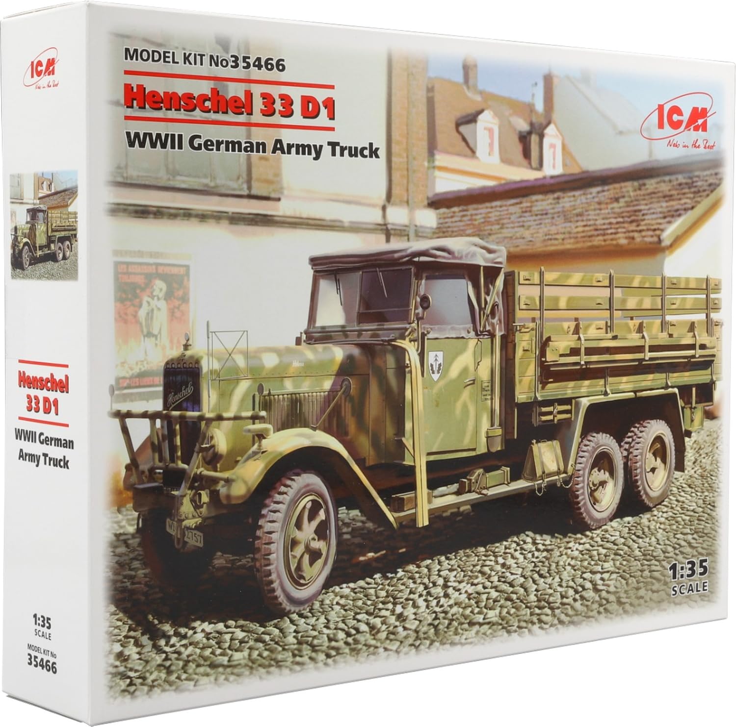 ICM ICM35466 1:35-Henschel 33 WWII German Army Truck, 21 x 6.2 x 7.2 centimetres